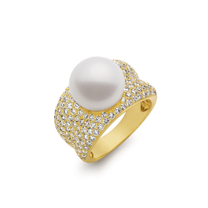 Yellow hot sale pearl ring